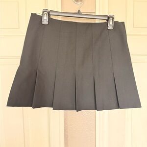 Zara Black Pleated Wrap Mini Skirt